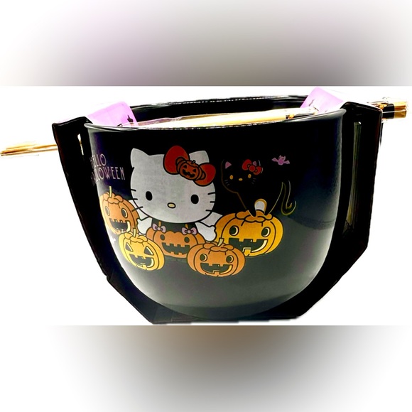 Hello Kitty Other - Very Cute Hello Kitty Halloween Pumpkin Cat Black & Purple Dinnerware-Never Used